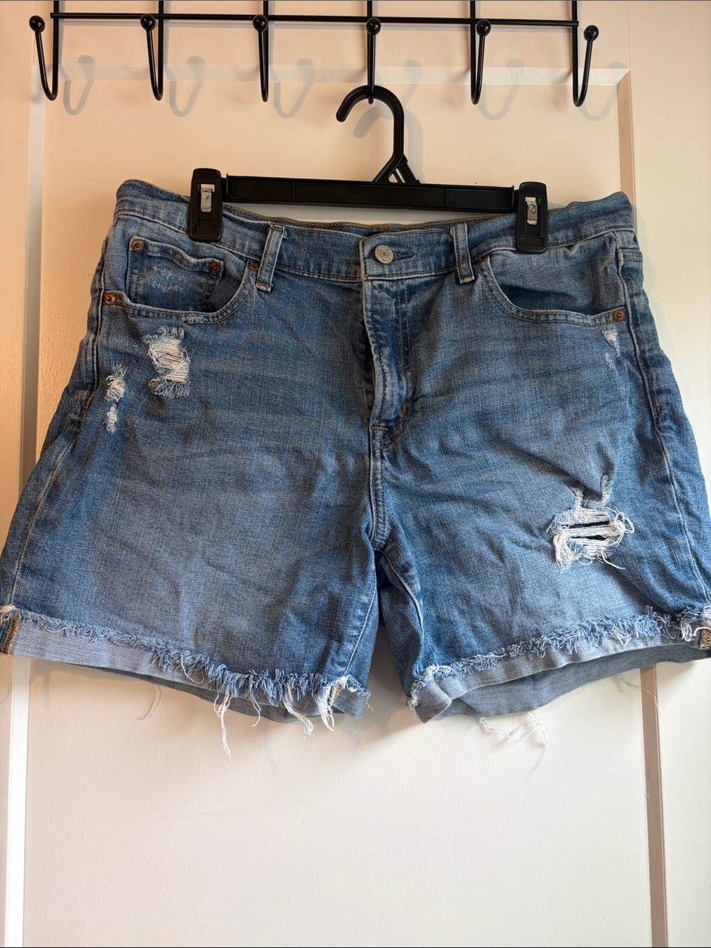 GAP Distressed Light Blue Denim Cutoff Shorts